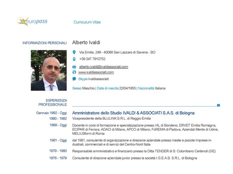 Curriculum Professionale di Alberto Ivaldi